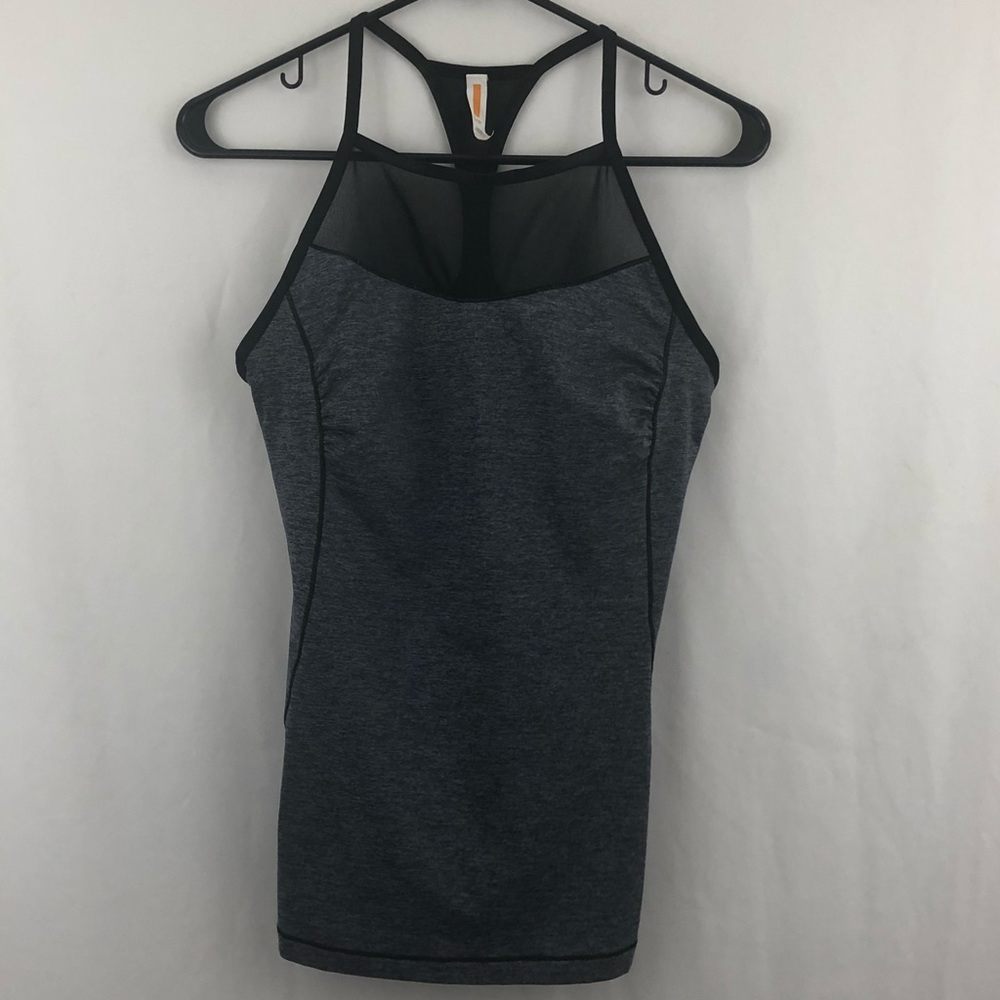 Lucy Gray Black Sheer Racerback Athletic Top S